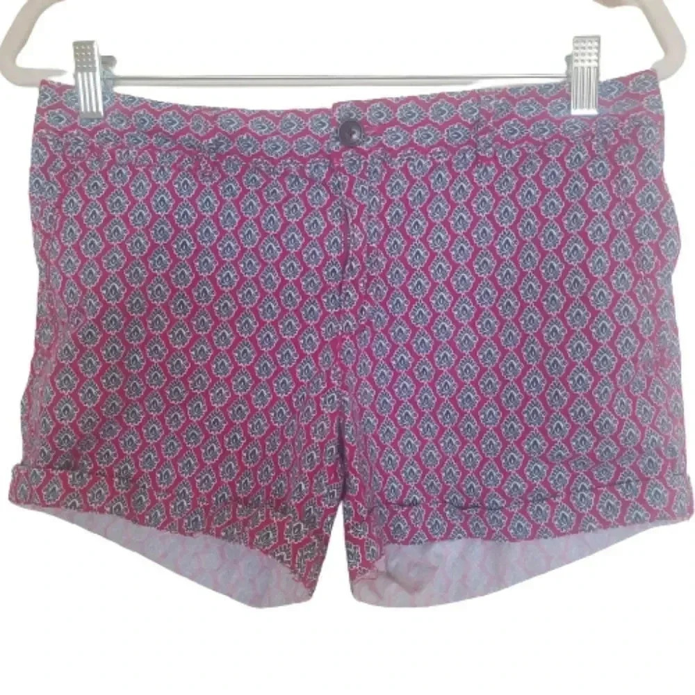 Banana Republic Pink & Navy Medallion Print Shorts |Size 6| Preppy Summer Staple